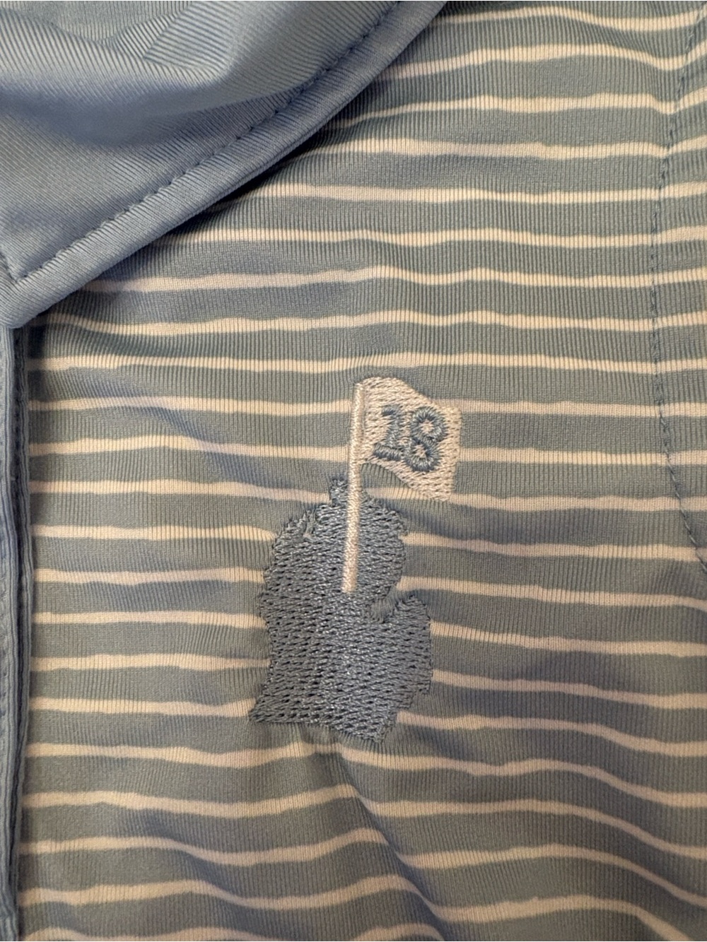 Girls' Light Blue Striped Golf Dress - Picture 3 of 5